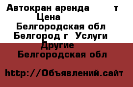 Автокран аренда 16-100т › Цена ­ 1 200 - Белгородская обл., Белгород г. Услуги » Другие   . Белгородская обл.